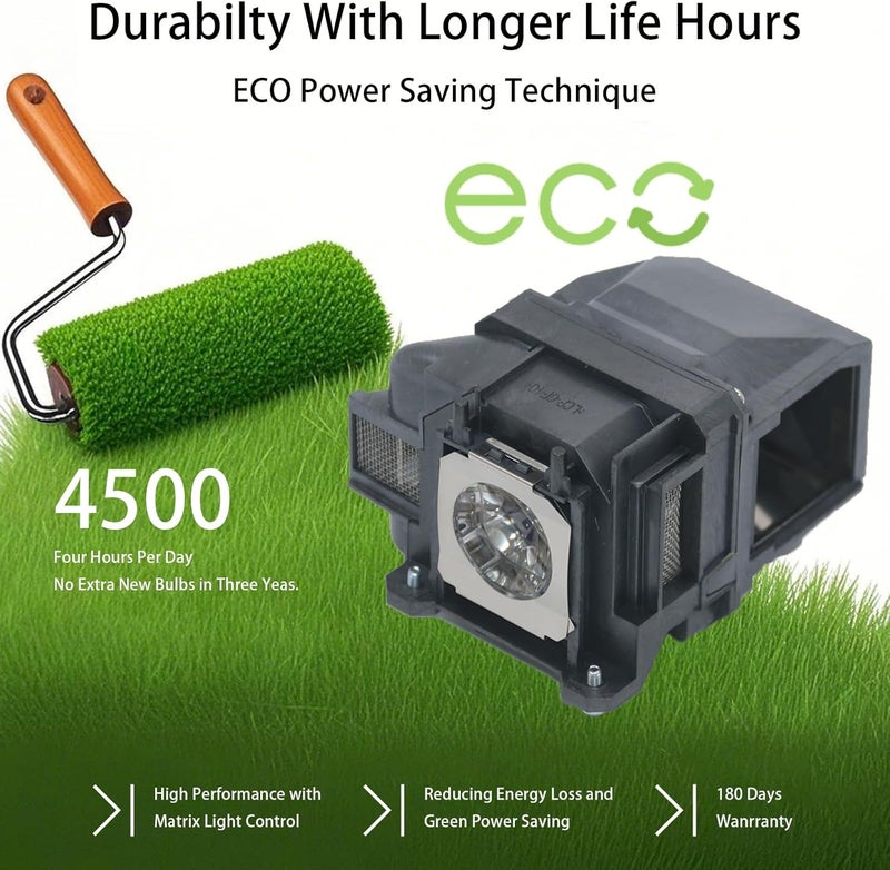Qexudu ELP-LP78 Replacement Projector Lamp with Housing for Epson EX7230 EX5220 EX7235 VS230 EX7220 EX3220 EX5230 VS335W EX6220 VS330 EB-S18 /PowerLite Home Cinema 2030 2000 1222 X17 S18+ Economical - Image 2